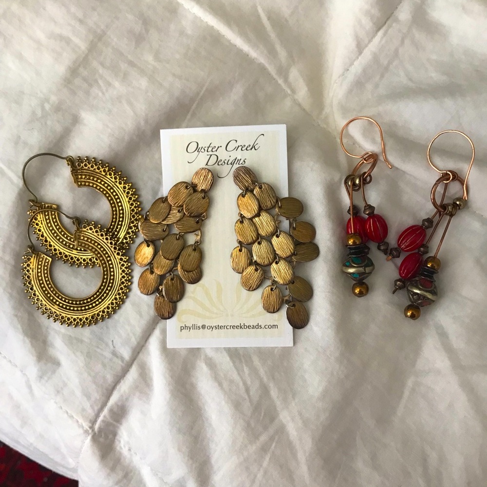 Three Pairs of Dangly Earrings